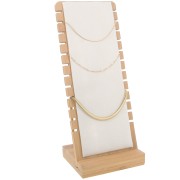 27x11cm Jewellery holder for necklace - Bambbo - Suede Beige x1