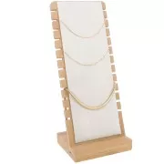 27x11cm Jewellery holder for necklace - Bambbo - Suede Beige x1