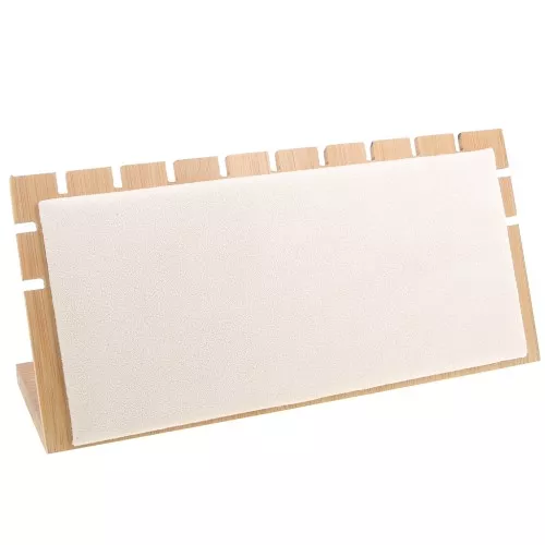 12x25 cm Jewellery display for necklace - Bamboo - Suede Beige x1