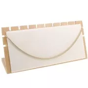 12x25 cm Jewellery display for necklace - Bamboo - Suede Beige x1