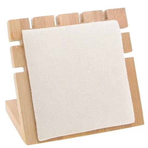 10x11cm Jewellery display for necklace - Jewellery Bamboo - Suedine Beige x1