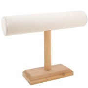 19x25cm Jewellery display for bracelets in wood & fabric - Beige x1