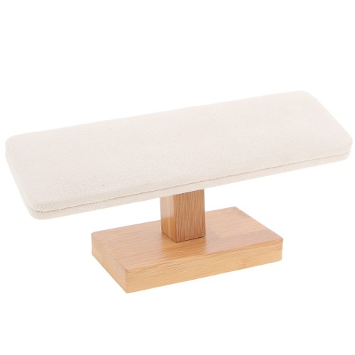 9x20cm Jewellery display for bracelets in bamboo & suede - Beige x1