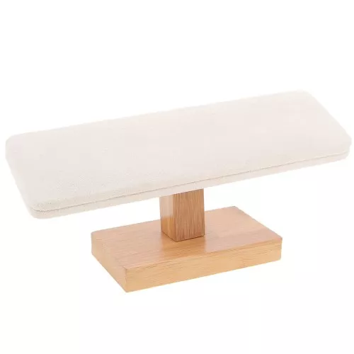 9x20cm Jewellery display for bracelets in bamboo & suede - Beige x1