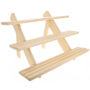 38x39.5cm Wooden jewellery display with 3 shelves - Natural x1