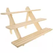 38x39.5cm Wooden jewellery display with 3 shelves - Natural x1
