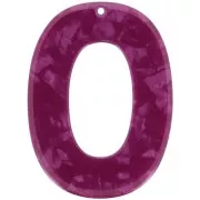 47x35mm Oval acetate pendant - Tortoiseshell - Pearly Raspberry x1