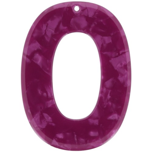 47x35mm Oval acetate pendant - Tortoiseshell - Pearly Raspberry x1