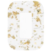 40x30mm Rectangle acetate pendant - Tortoiseshell - Glitter Gold Transparent x1|raw }}