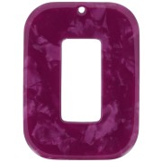 40x30mm Rectangle acetate pendant - Tortoiseshell - Pearly Raspberry x1|raw }}