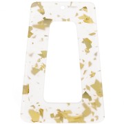 Acetate hollow trapeze pendant 50x35 mm - Glitter - Gold - Transparent x1