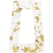 Acetate hollow trapeze pendant 50x35 mm - Glitter - Gold - Transparent x1