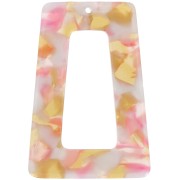 50x35mm Acetate Hollow trapeze Pendant - Tortoise Shell - Pearly Pink - Honey x1|raw }}