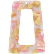 50x35mm Acetate Hollow trapeze Pendant - Tortoise Shell - Pearly Pink - Honey x1