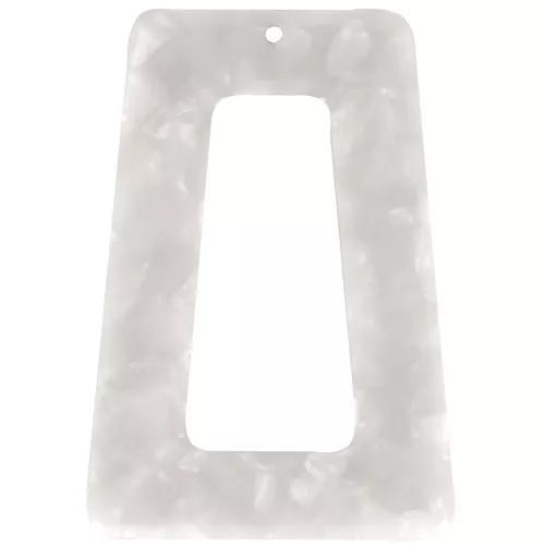 Acetate hollow trapeze pendant 50x35 mm - Tortoiseshell - Pearlescent white x1