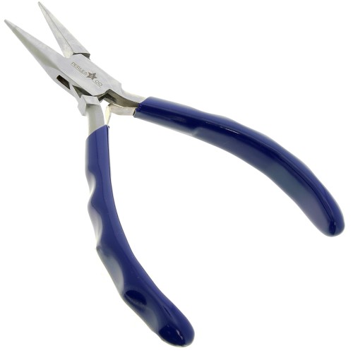 14.5 cm Spring-Loaded Flat Pliers with Rounded Tips and Ergonomic Handle by Perles&Co, Blue (1)
