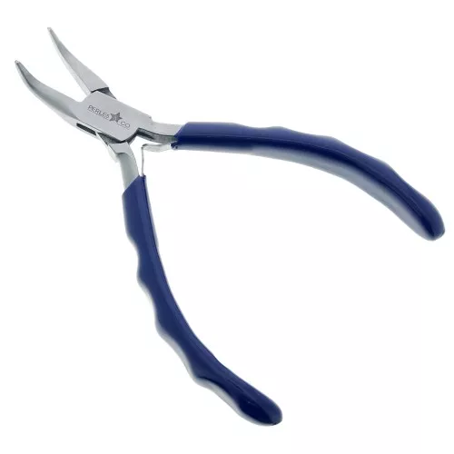 14cm Pliers with bent spring lip with ergonomic handle by Perles&Co - Blue x1