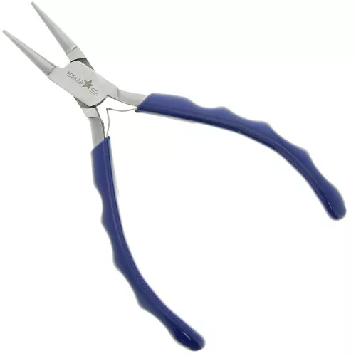 14cm Round spring pliers with ergonomic handle by Perles&Co - Blue x1