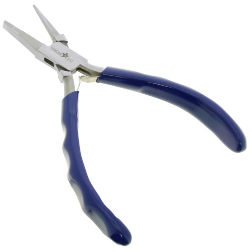 14cm Round and flat spring pliers with ergonomic handle by Perles&Co - Blue x1