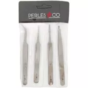 Set of 4 precision tweezers 12 cm by Perles&Co x1