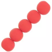 6mm Matte resin beads - Coral Red x10