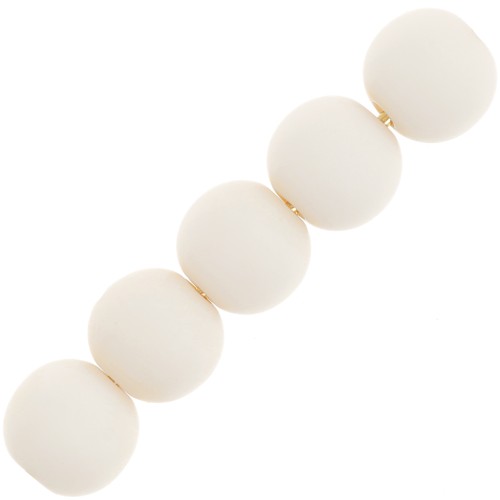 6mm Matte resin beads - Ivory x10