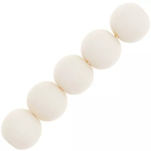 6mm Matte resin beads - Ivory x10