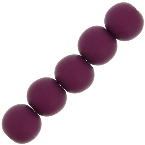 6mm Matte resin beads - Aubergine x10