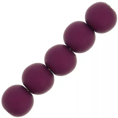 6mm Matte resin beads - Aubergine x10