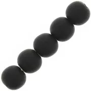 6mm Matte resin beads - Black x10