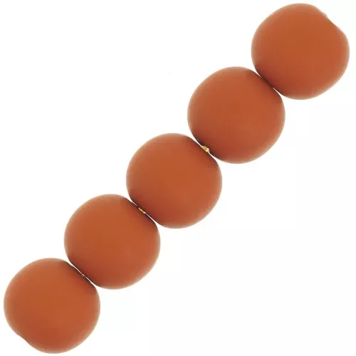 6mm Matte resin beads - Terracotta x10