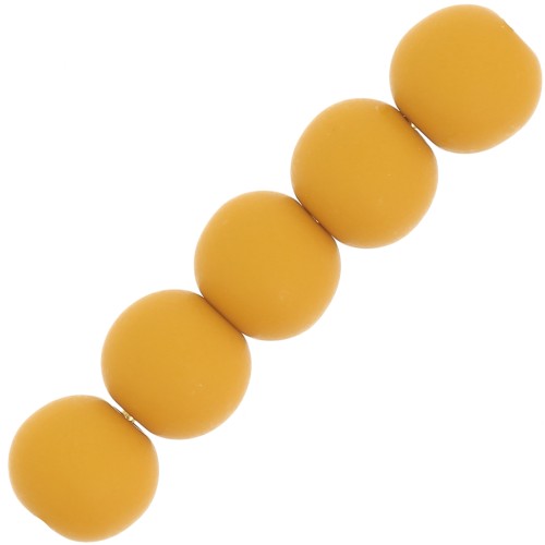 6mm Matte resin beads - Mustard x10