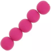 6mm Matte resin beads - Fuchsia x10