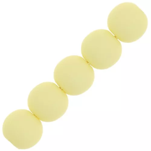 6mm Matte resin beads - Pastel Yellow x10