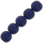 6mm Matte resin beads - Navy x10