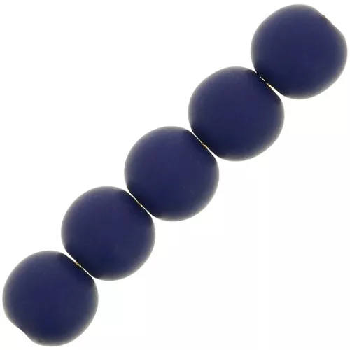 6mm Matte resin beads - Navy x10