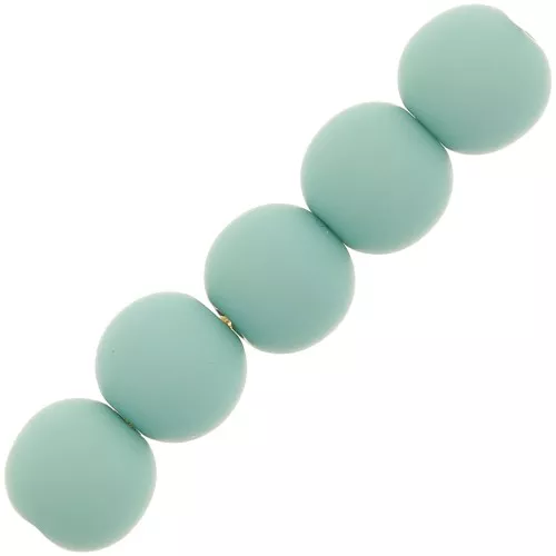 6mm Matte resin beads - Mint x10