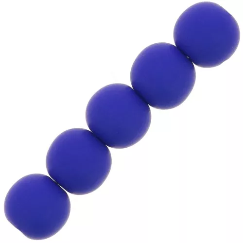 6mm Matte resin beads - Royal Blue x10
