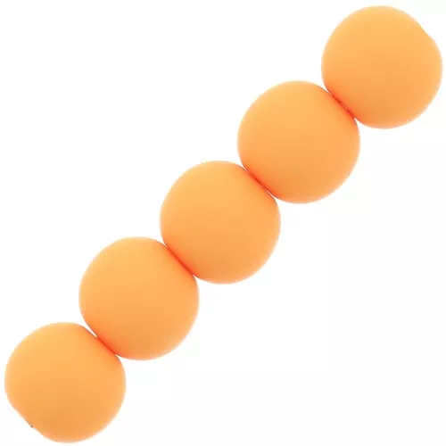 6mm Matte resin beads - Light Orange x10