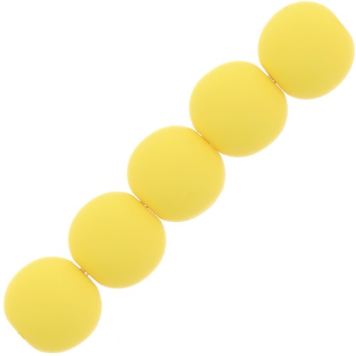 6mm Matte resin beads - Sunshine Yellow x10