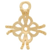 filigree Pendant setting for 10mm half drilled & rivoli - Gold plated 3 microns x1|raw }}