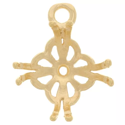filigree Pendant setting for 10mm half drilled & rivoli - Gold plated 3 microns x1