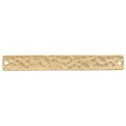 30x4mm Hammered Rectangle Bar spacer - 3 Micron Gold Plated x1|raw }}
