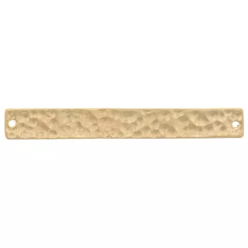 30x4mm Hammered Rectangle Bar spacer - 3 Micron Gold Plated x1