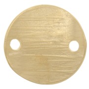 15mm Irregular Round Ribbed Spacer - 3 Micron Gold Plated x1|raw }}