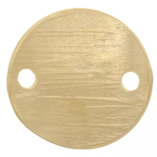 15mm Irregular Round Ribbed Spacer - 3 Micron Gold Plated x1