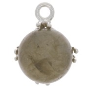 925 Sterling Silver filigree Pendant setting for 10mm half drilled & rivoli x1