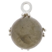 filigree Pendant setting for 10mm half drilled & rivoli - Fine Silver plating x1