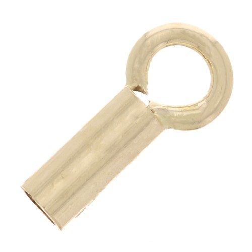 1.3mm Gold filled cord end cap x4