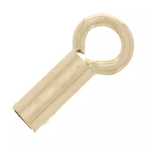 1.3mm Gold filled cord end cap x4